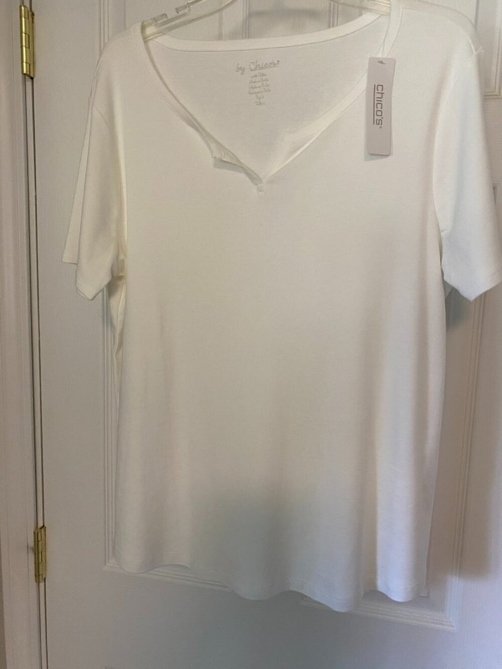 Chico's 100% Cotton, V-neck Tee Shirt  NWT